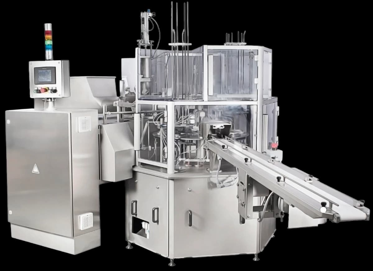 Llenadora y Selladora Rotativa de Mantequilla o Margarina en Tarrinas