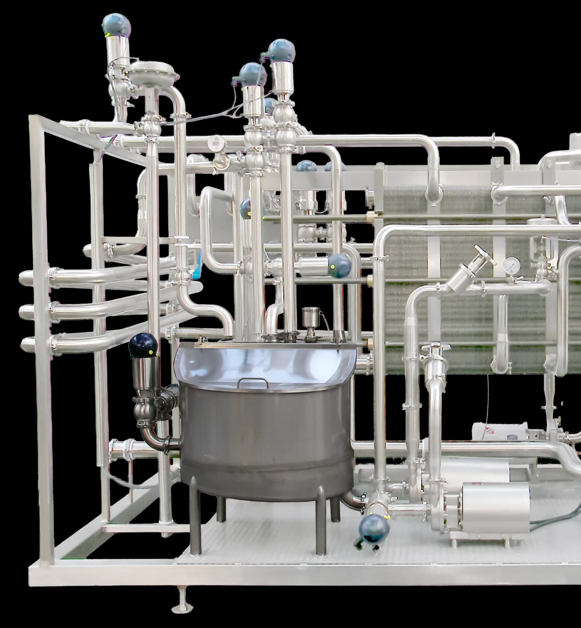 Balance tank with CIP of the HTST Internacional Thermoplak™ Pasteurizer